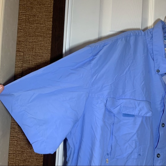 Magellan Blue Fish Gear Short Sleeve Angler Fit Button Up Shirt 3XL - Picture 4 of 8